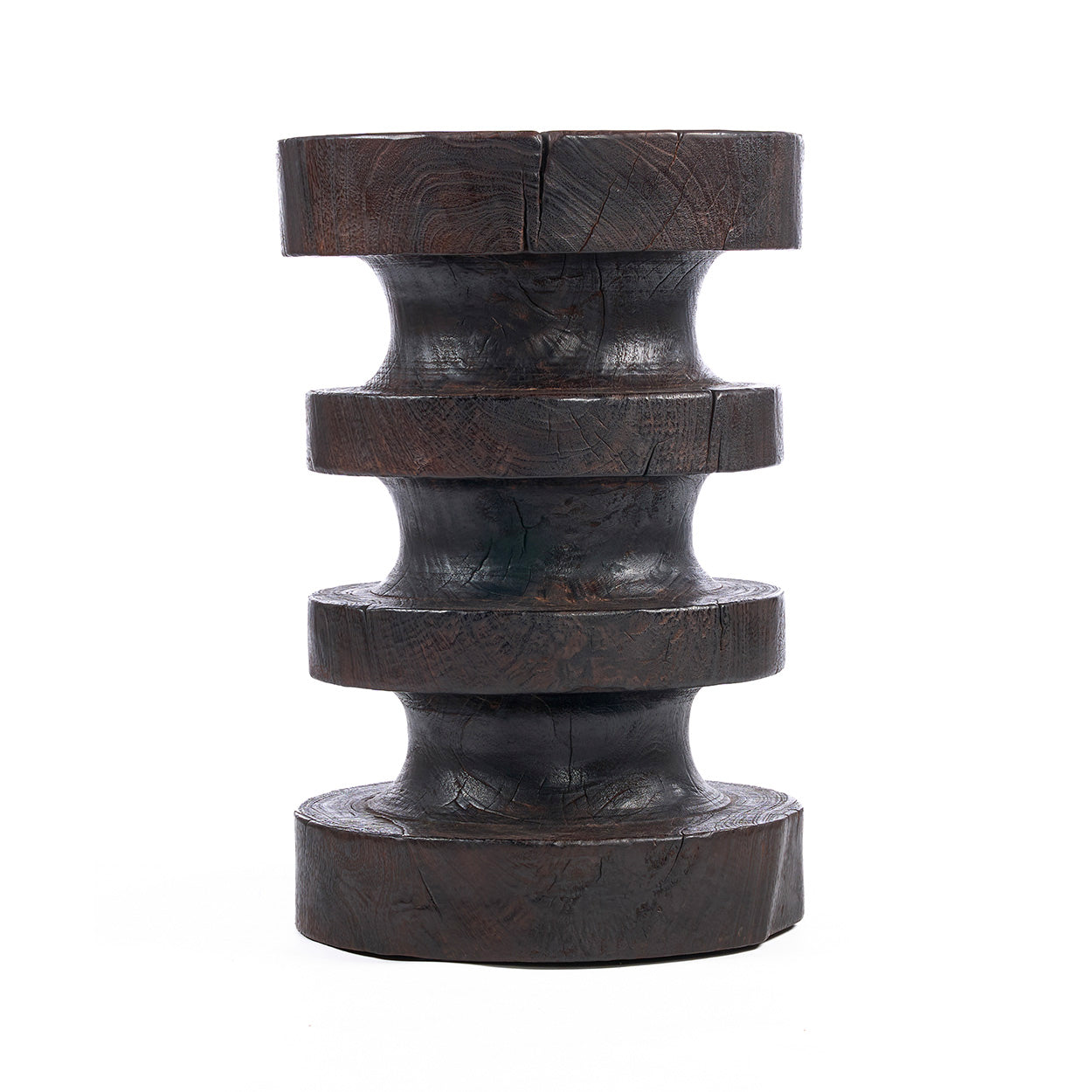 The Mocha Rings Side Table - Dark Walnut