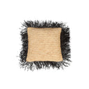 Funda De Cojín De Rafia - Negro Natural - 40x40