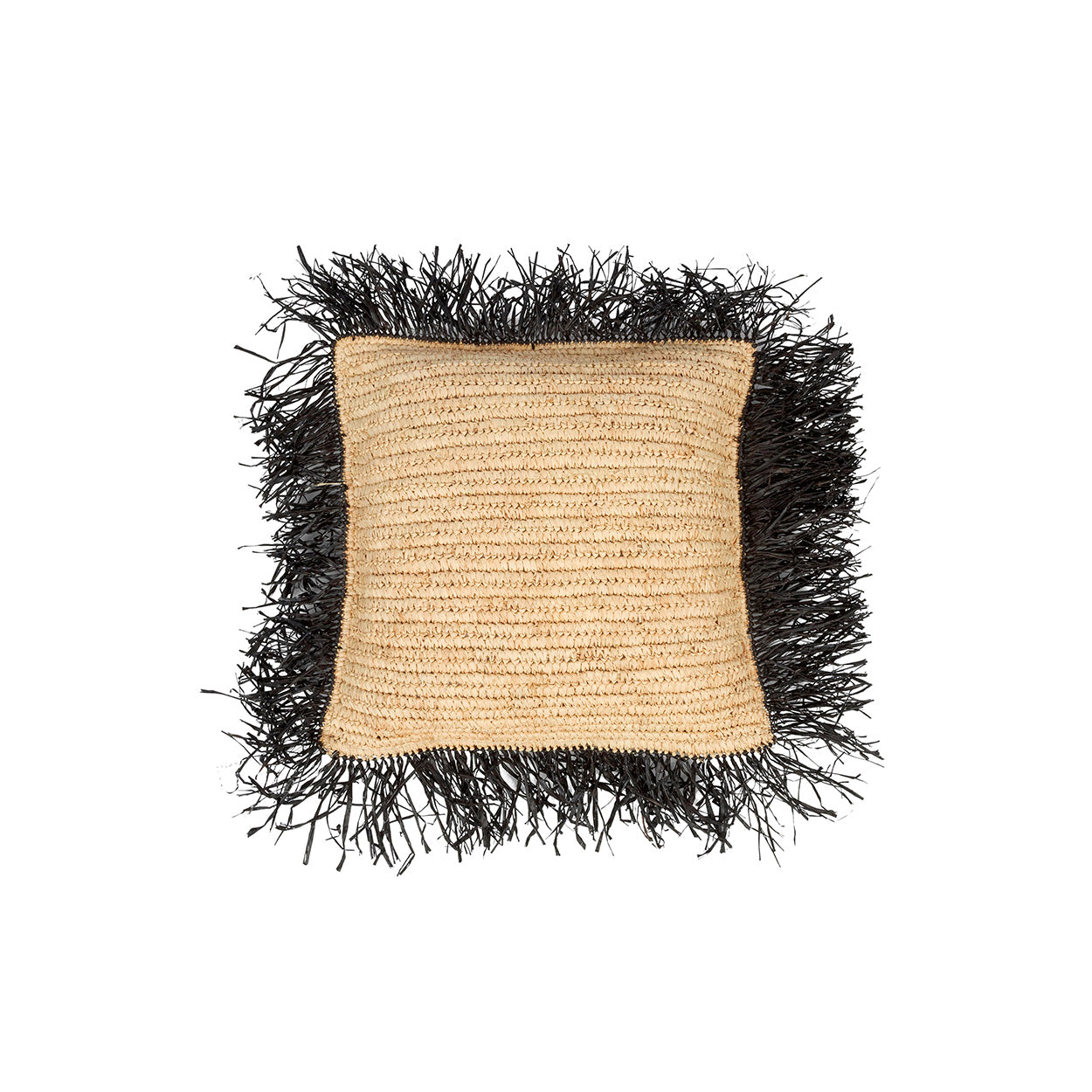 La Housse De Coussin En Raffia - Naturel Noir - 40x40