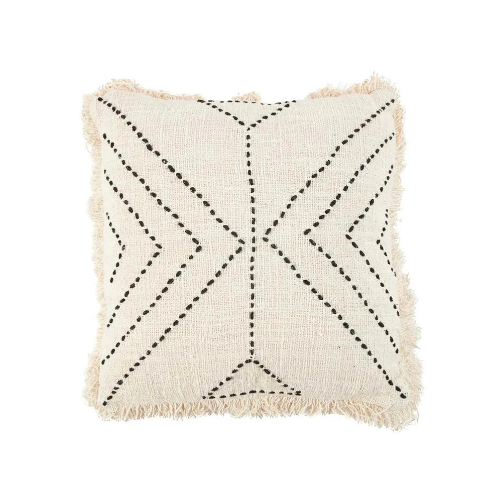 Housse De Coussin Tribal - Naturel Noir