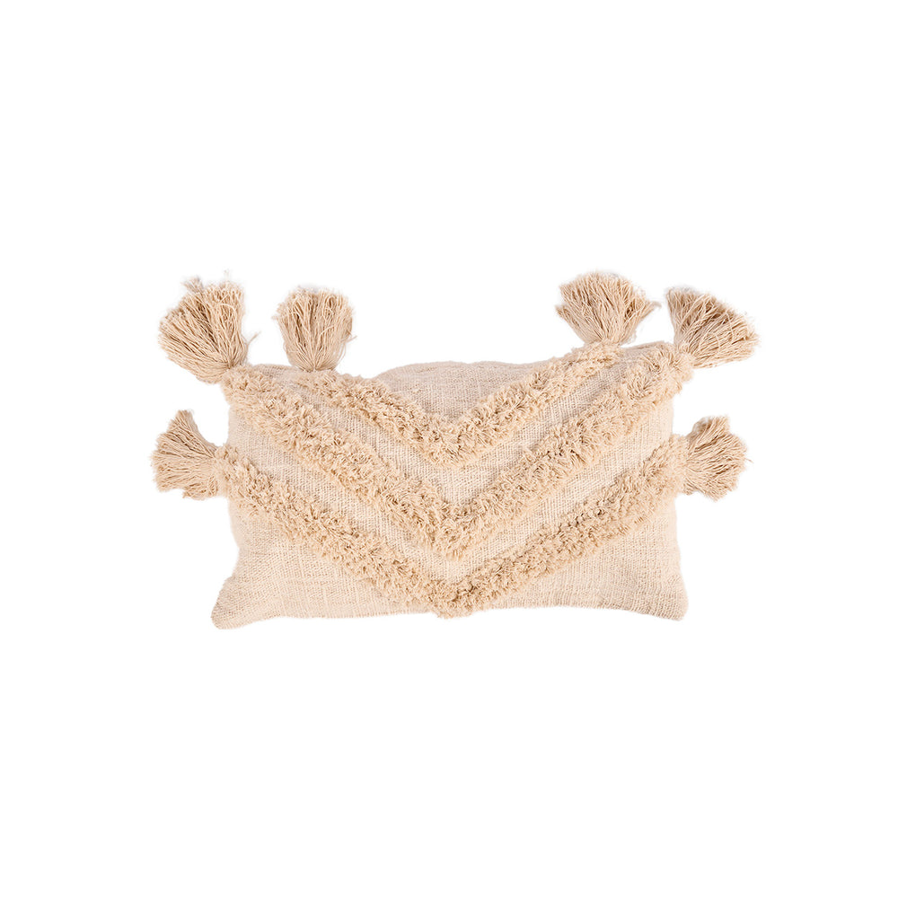 The Nomad Tassel Cushion Cover - Cream