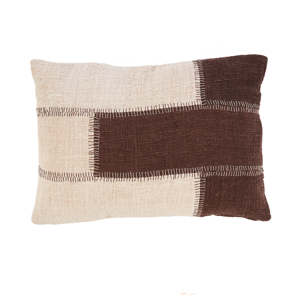 La Federa per Cuscini Cocoa Patchwork - Marrone Naturale