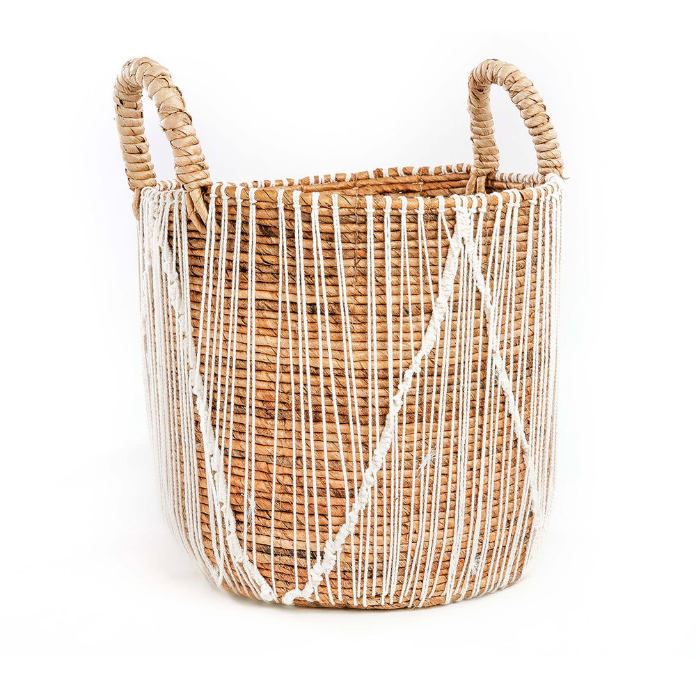 De Straight Stitched Macramé Mand - L