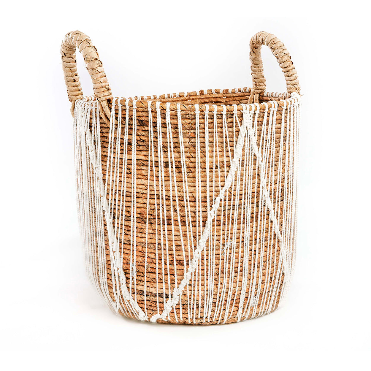 De Straight Stitched Macramé Mand - L