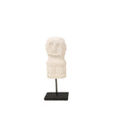Stone statue on stand in natural tone for home decor