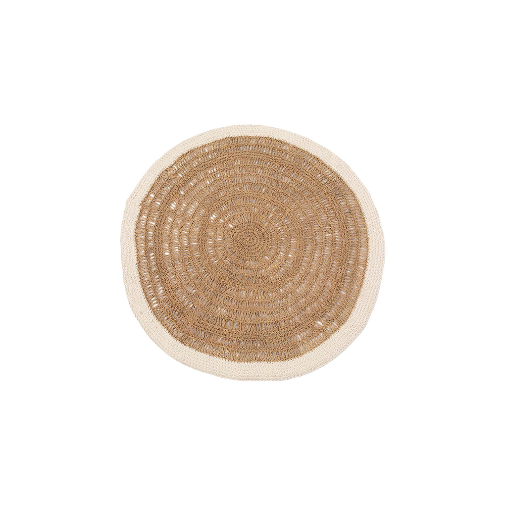 Tappeto Rotondo In Cotone & Seagrass - Bianco Naturale - 100