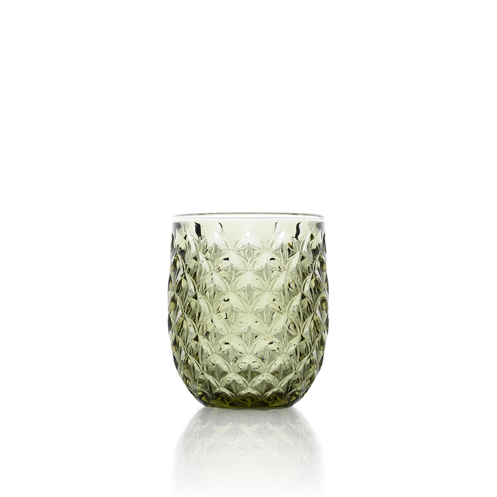 The Starbeam Water Glass - Olive Green