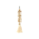 De Macrame Visgraat Sleutelhanger - Crème