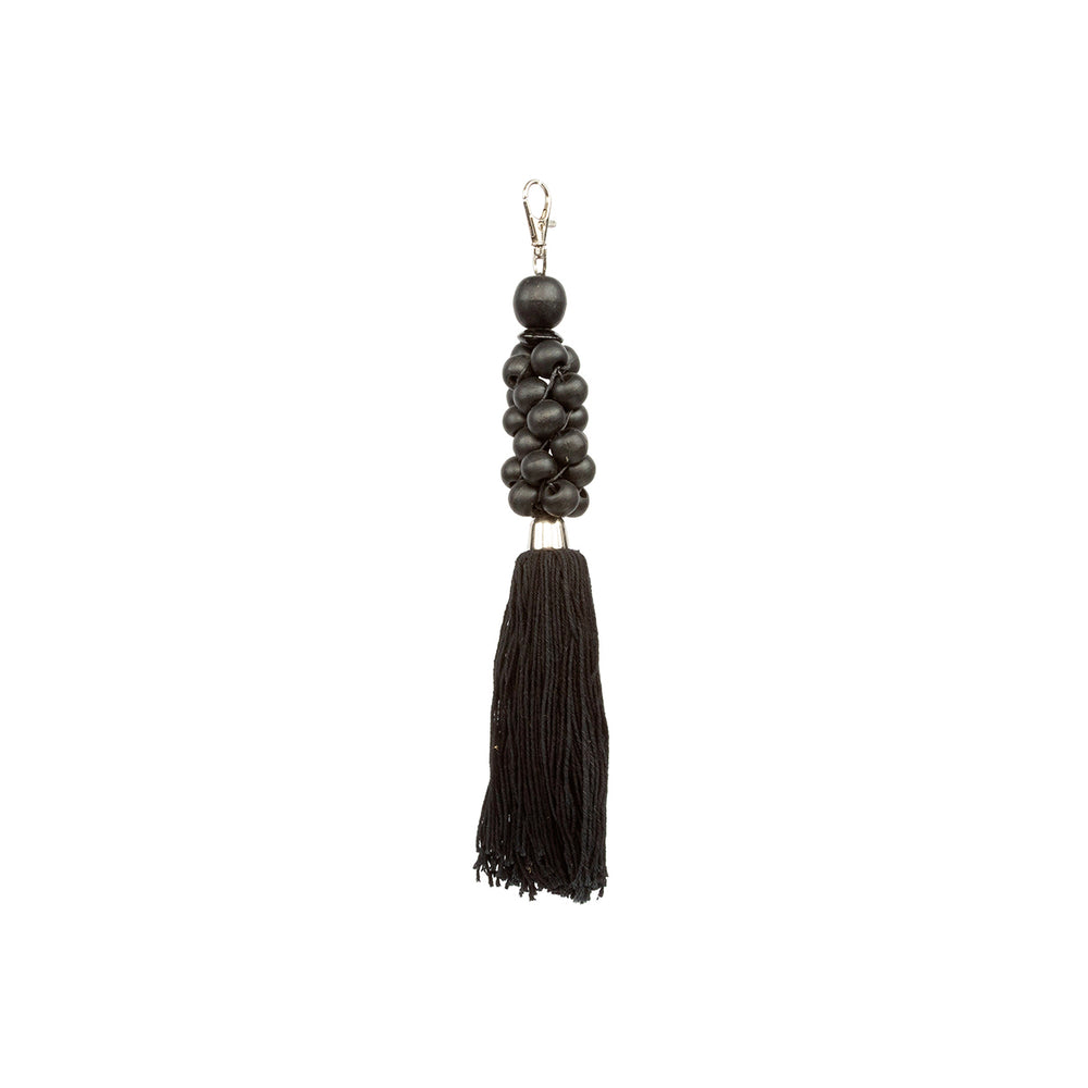 The Wooden Beads Keychain - Black