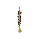 De Raffia Fishbone Sleutelhanger - Naturel Zwart
