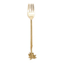 A brass palm tree fork with golden color, giving sophisticated and shiny touch for delighted dining moment.
