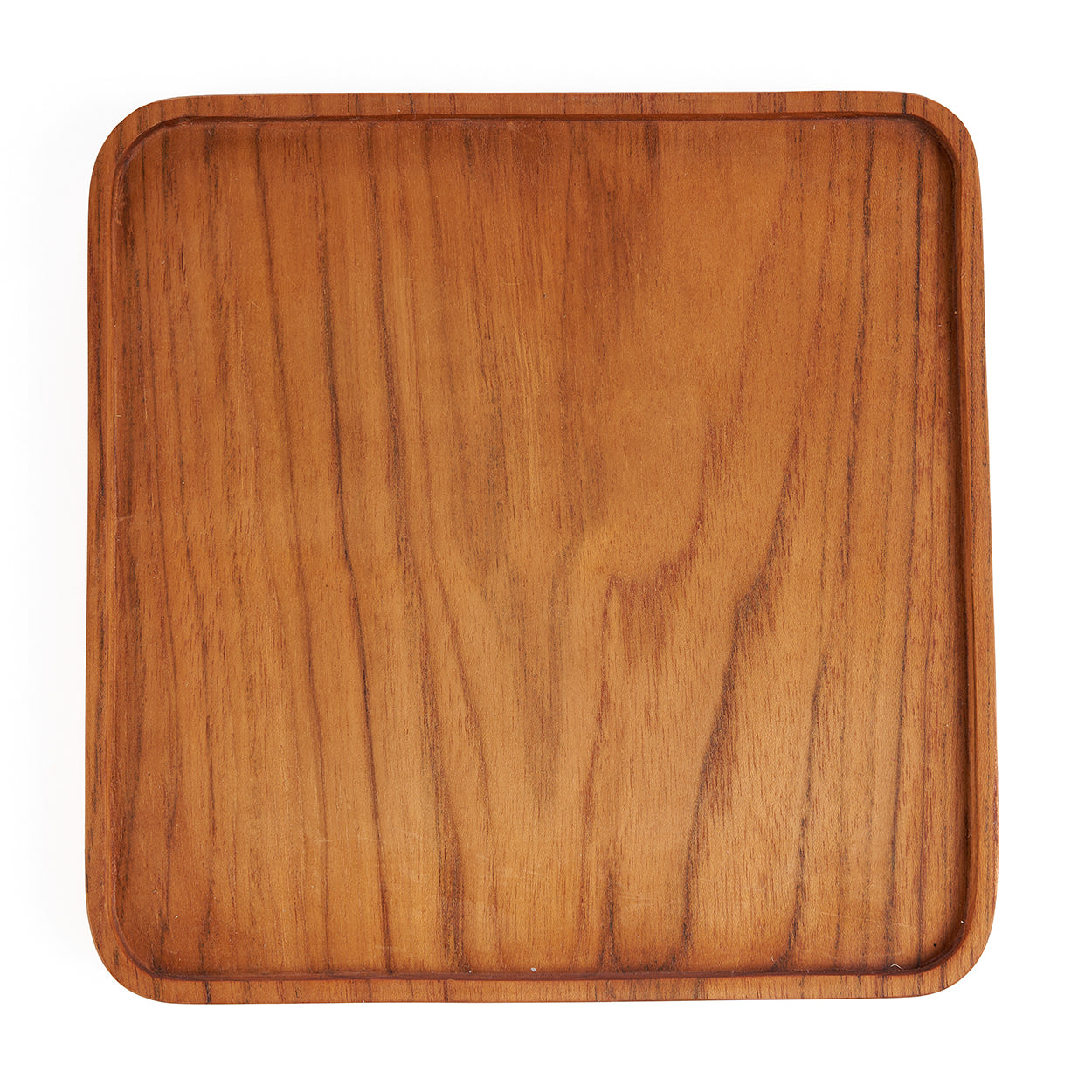 The Teak Square Plate - Natural - M