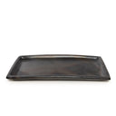 A large sushi plate in rectangular form, handmade from terracotta in Indonesia, ideal for sushi and appetizers.