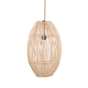 A medium rattan pendant light shade in natural tone, enriched with capsule shape that feels protective and cozy.