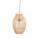 A small rattan pendant lamp shade for any compact room, designed with capsule silhouette by Indonesian artisans.