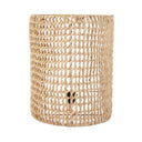 Handwoven applique wall lamp made from eco-friendly sisal, perfect for adding warm, ambient light to interiors
