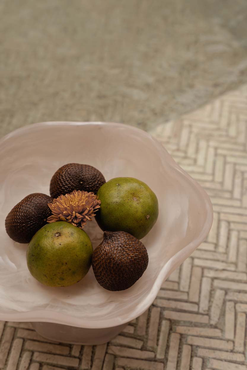 De Resin Organische Fruitstand - Roze Wit