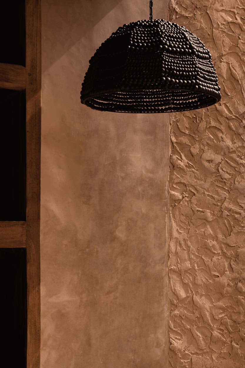 De Wooden Bead Dome Hanglamp - Zwart