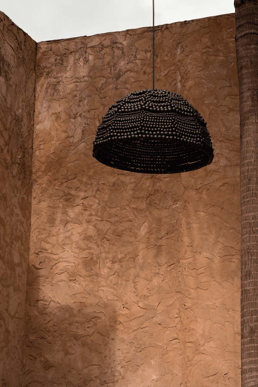 De Wooden Bead Dome Hanglamp - Zwart