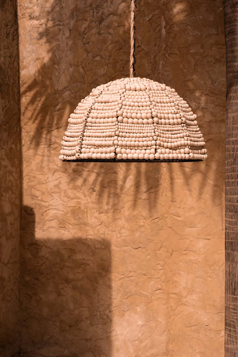 La Lámpara Colgante Wooden Bead Dome - Natural