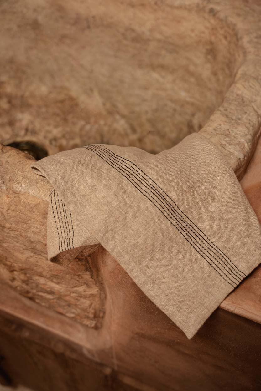 De Lint Biscuit Servet - Natuurlijk Zwart - 45x45