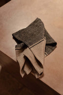 The Linen Dash Kitchen Towel - Natural Black - 50x70