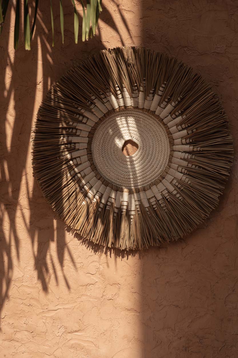 Decorazione Da Parete Raffia Macramé - Bianco Naturale