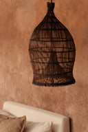 Die Pendelleuchte Woven Bell - Dunkles Walnussholz - S