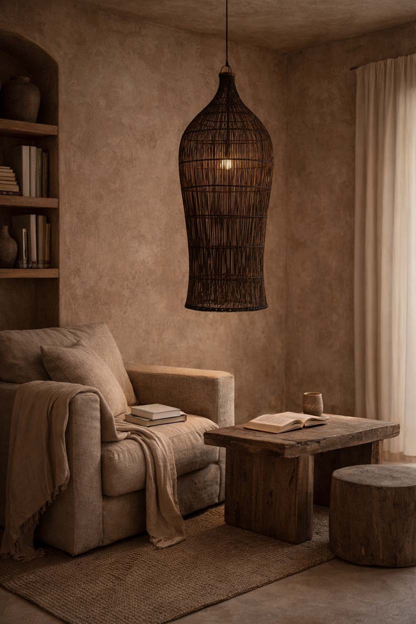 Die Oasis Tower Hängeleuchte - Dunkles Walnuss - XL