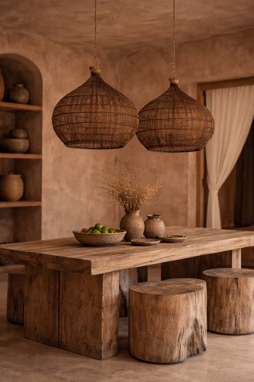 La Lampada A Sospensione Desert Gourd - Noce Scuro - M