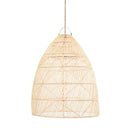 Airy natural pendant light with rhythmic rattan, handwoven in Bali.