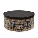 Runder Magani Banana Grey Wash Couchtisch