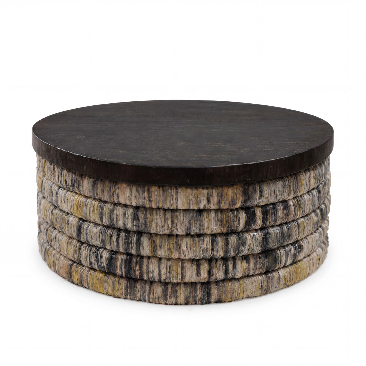 Runder Magani Banana Grey Wash Couchtisch