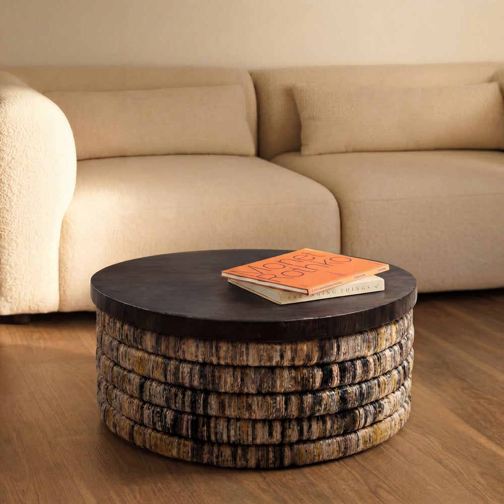 Mesa De Centro Redonda Magani Banana Grey Wash