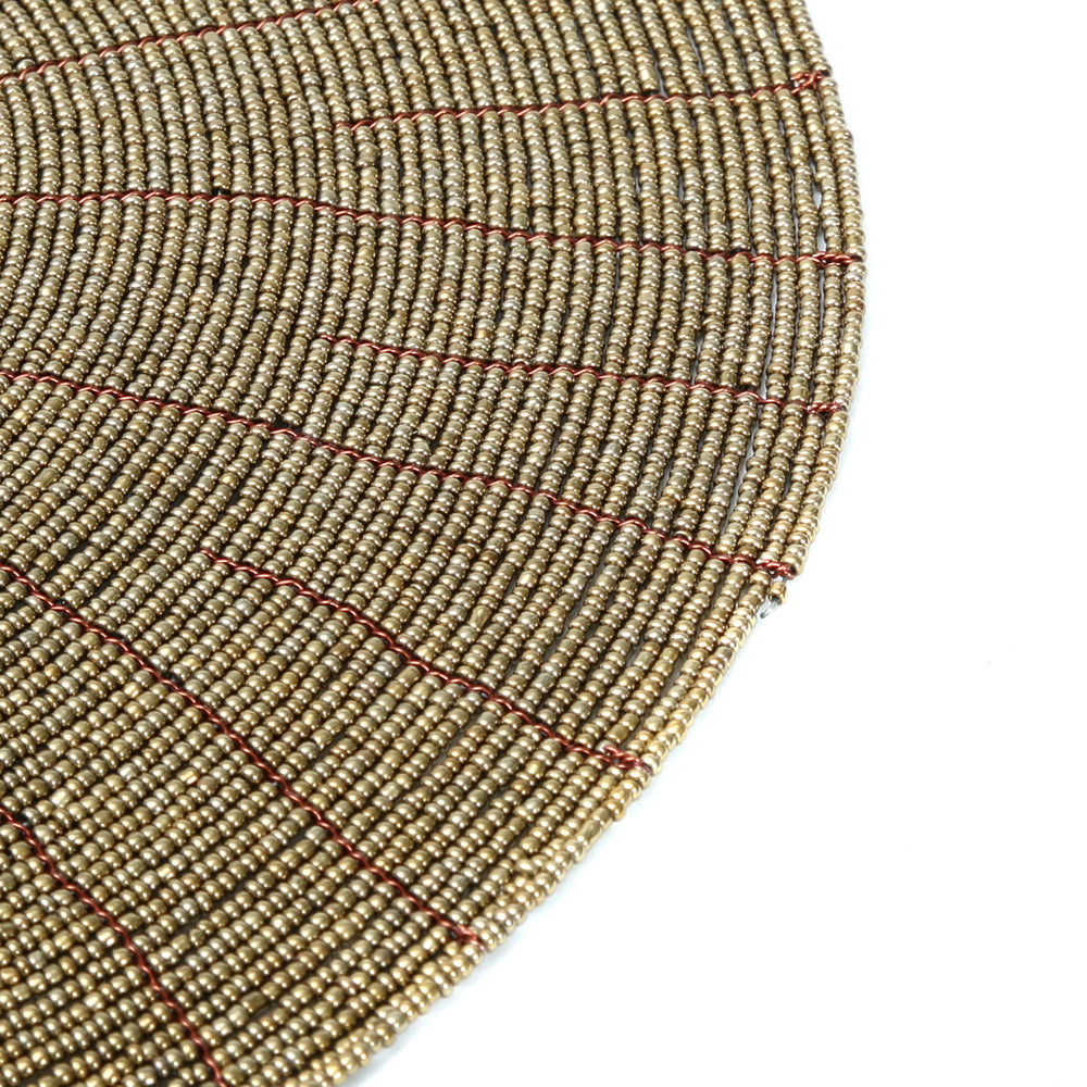 El Mantel Individual Beaded - Dorado
