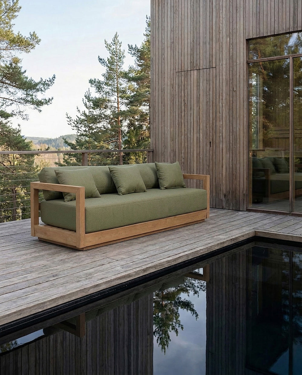 Il Umalas Divano Tre Posti - Outdoor - Alga Verde