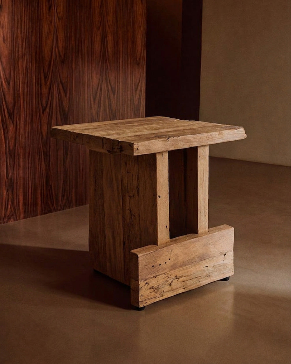 Natural Block Stool with Minimal Form and Timeless Warmth – Bazar