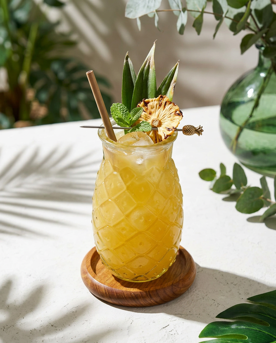Das Pineapple Glas - Blau - L