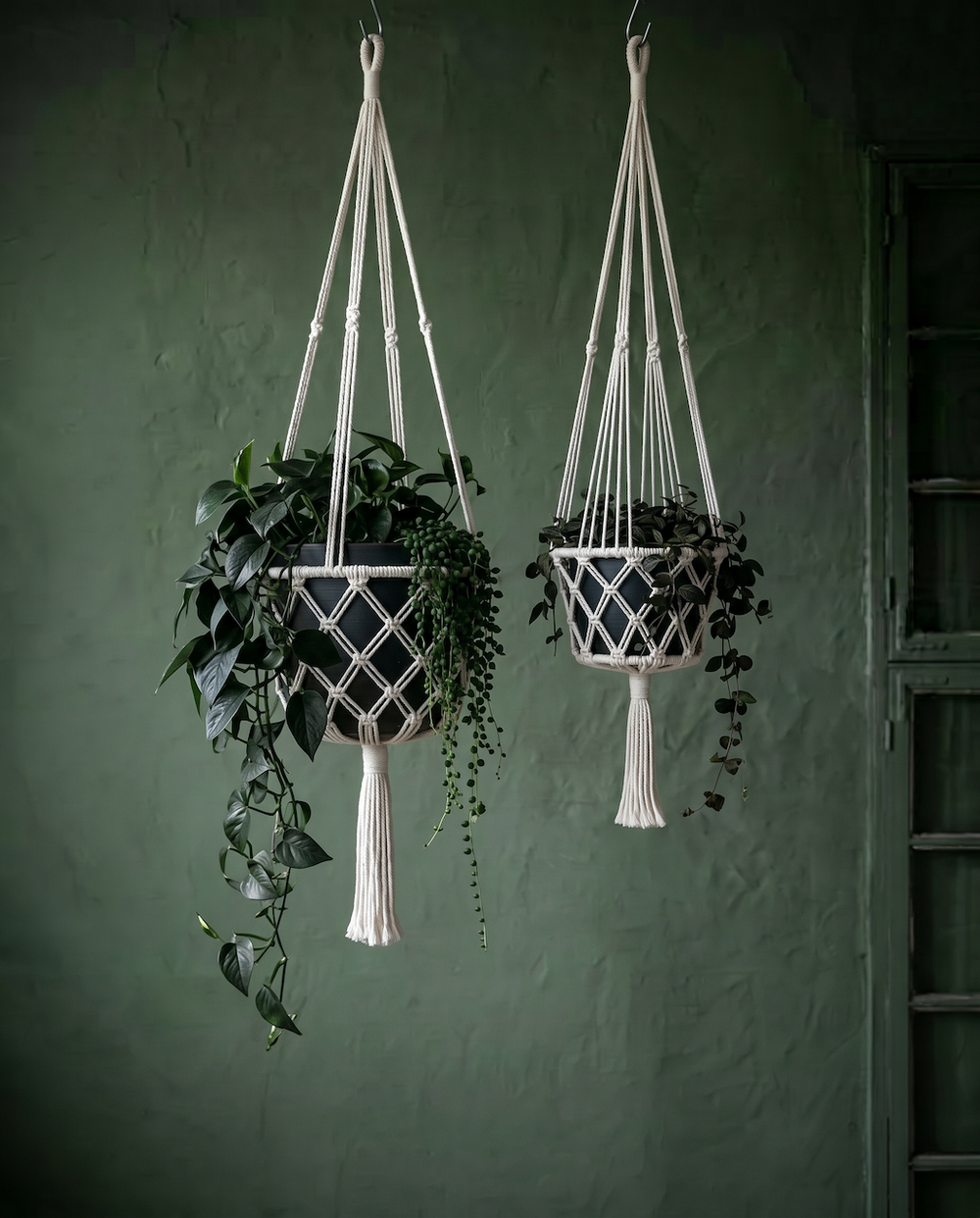 Le Porte-Plante Macramé - Blanc - M
