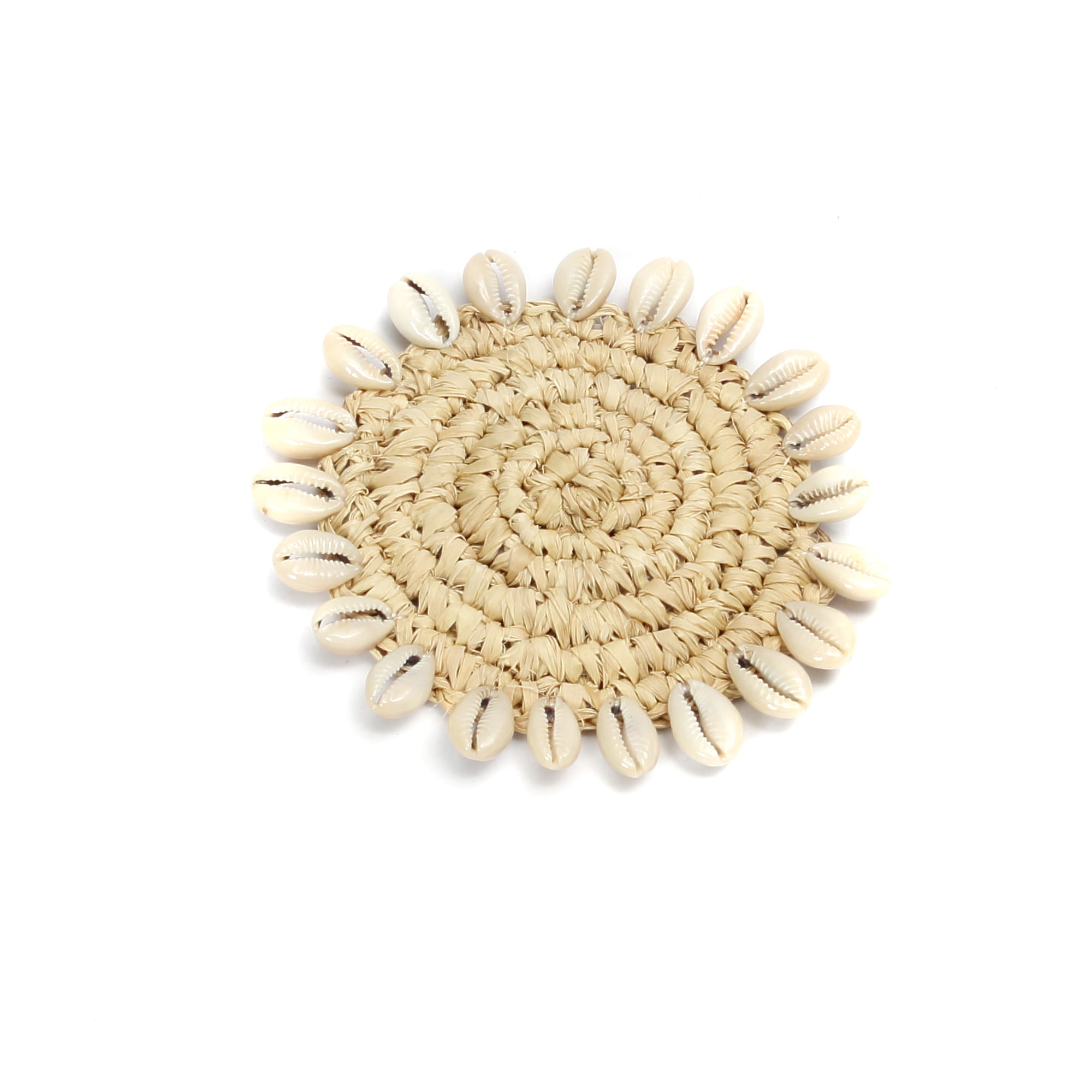 De Raffia Shell Onderzetter - Natuurlijk