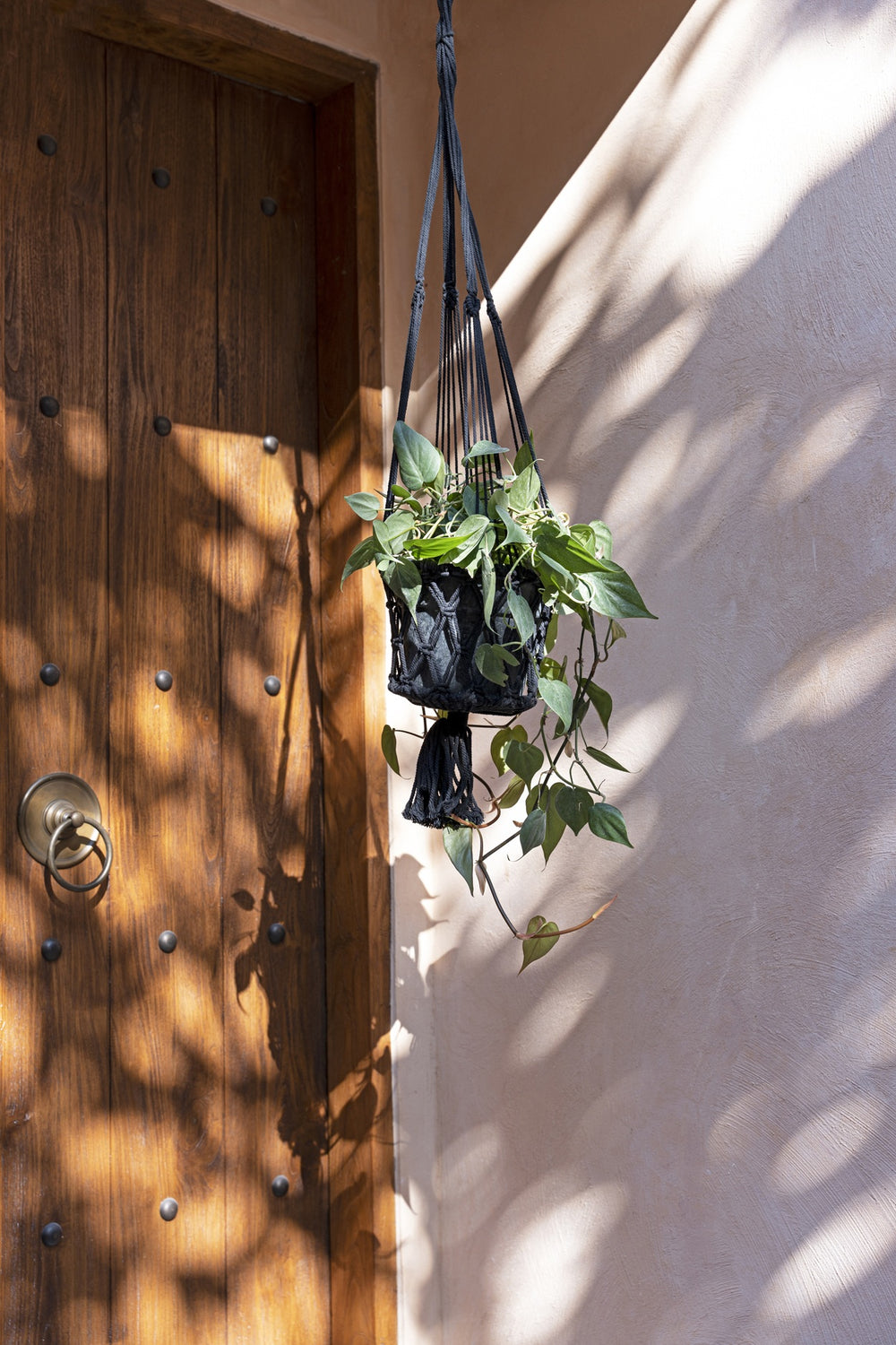 Le Porte-Plante Macramé - Noir - L