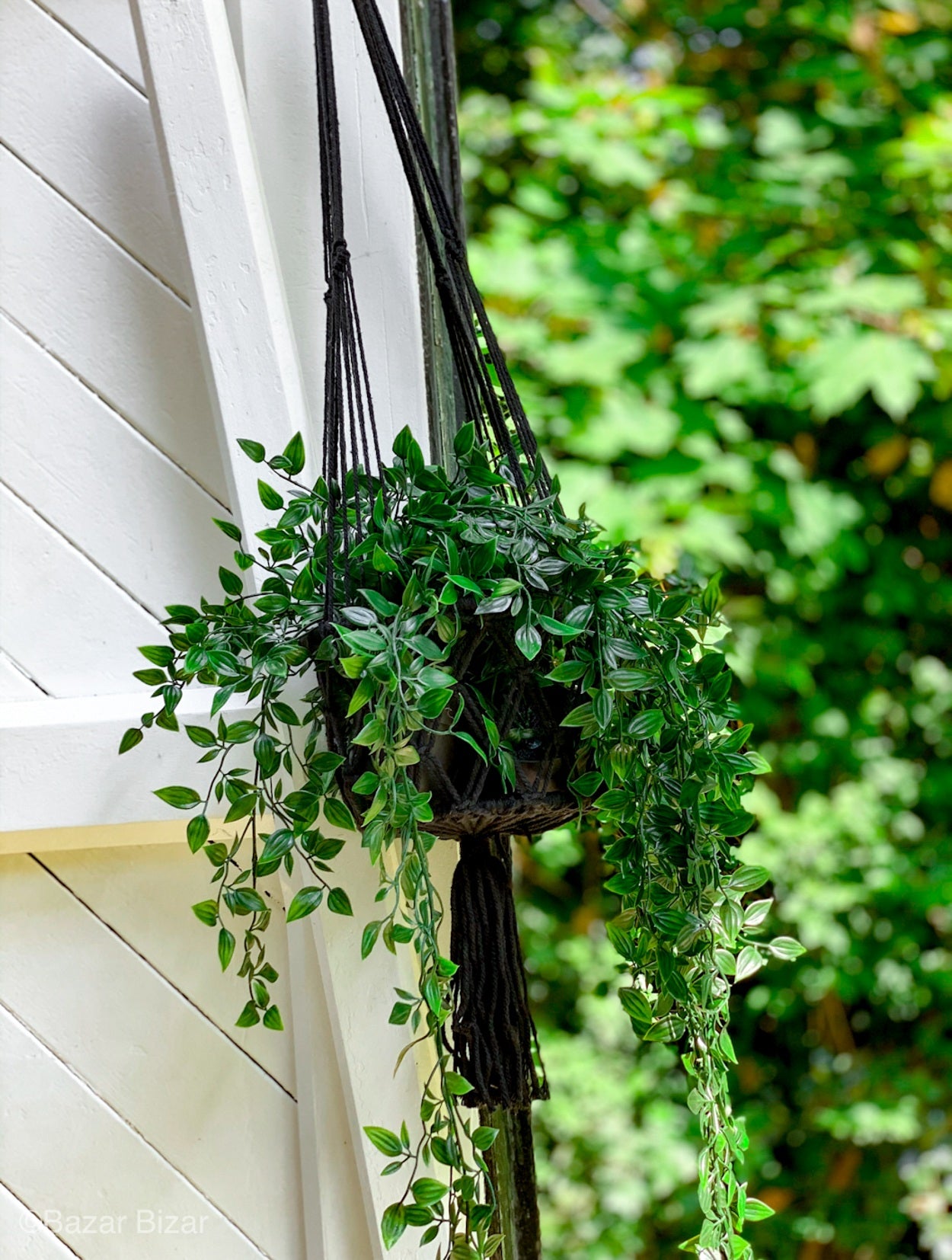 Le Porte-Plante Macramé - Noir - L