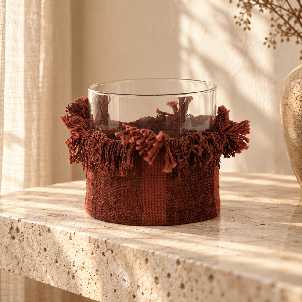 The Oh My Gee Candle Holder - Burgundy Velvet - XL