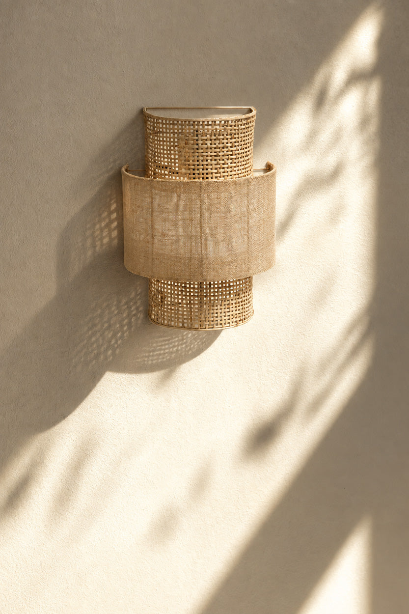 Die Bolly Jute Wandlampe - Natur - M