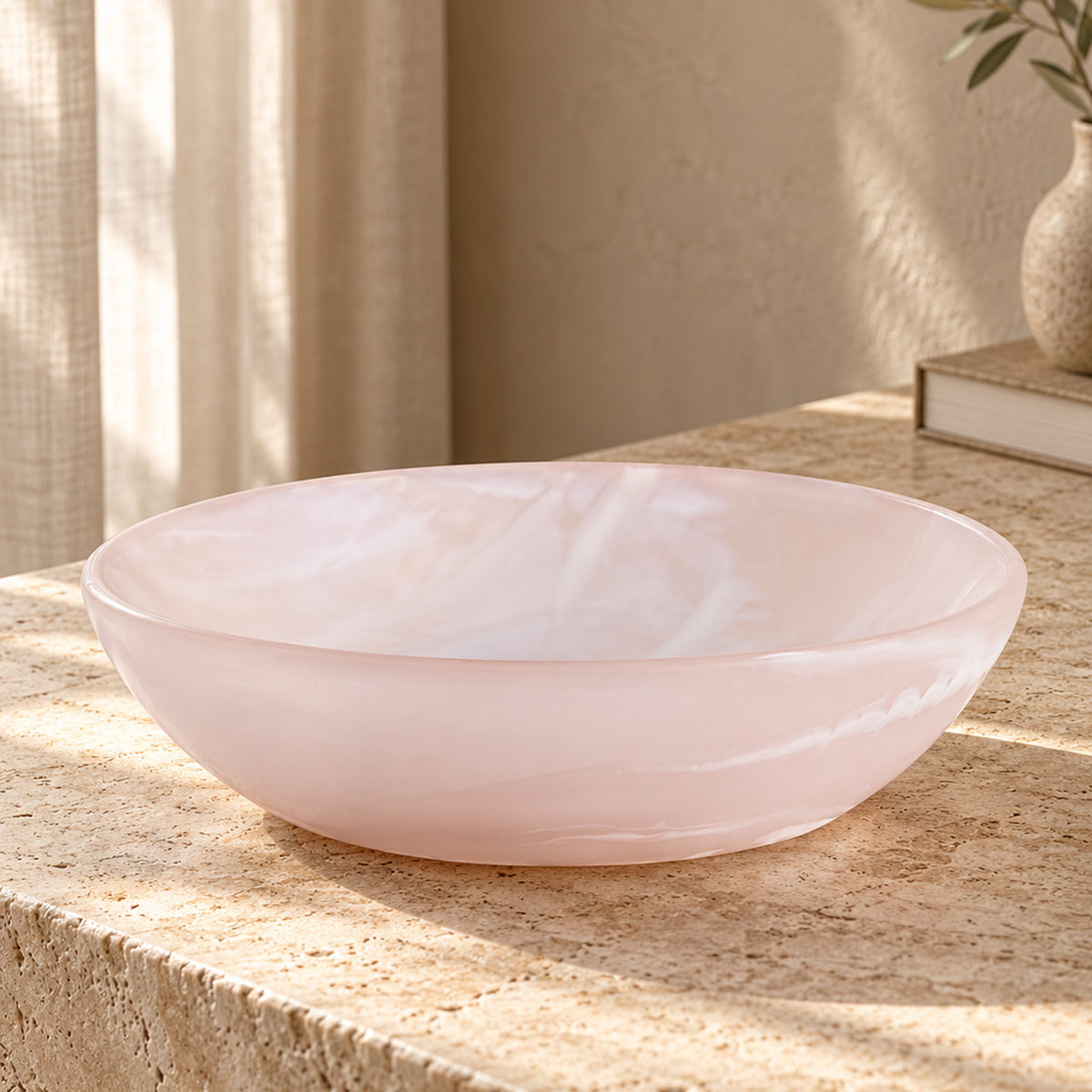 El Cuenco Resin Organic - Rosa Blanco - M