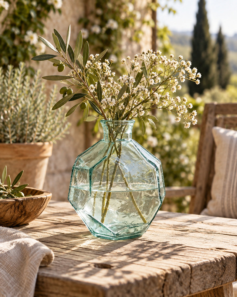 Le Vase Round Origami - Bleu
