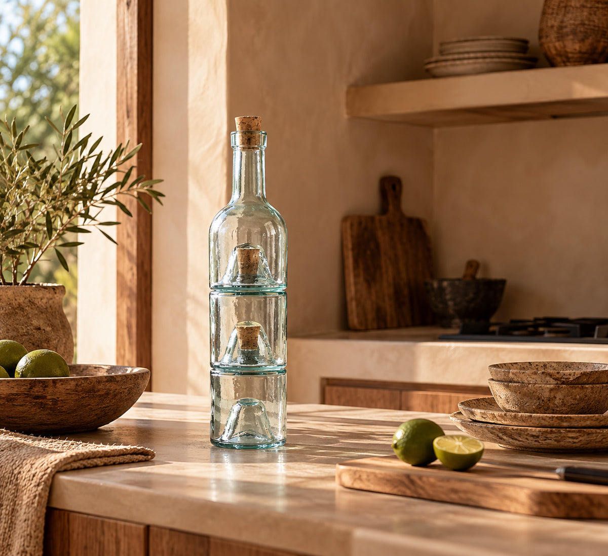 La Bouteille à Huile 3-Piece - Vert Mer