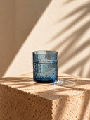 Het Azure Hammered Hoog Glas - Blauw