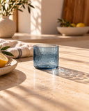 Het Azure Hammered Laag Glas - Blauw