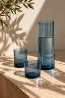 Het Azure Hammered Laag Glas - Blauw